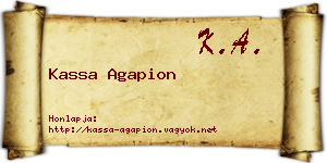 Kassa Agapion névjegykártya